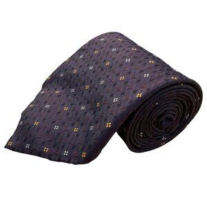 Giampiero Mens Navy Silk Floral Patterned Tie 100% Silk Made In Italy